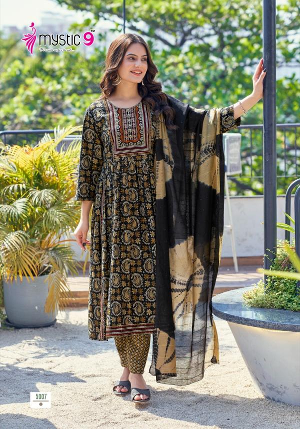 Mystic 9 Sara Vol 5 Rayon Kurti Bottom With Dupatta Collection